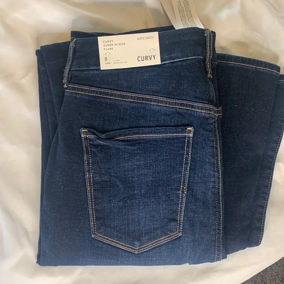 American Eagle Outfitters Denim - American Eagle Outfitters Super Stretch Curvy High Rise Flare 8 Extra Long